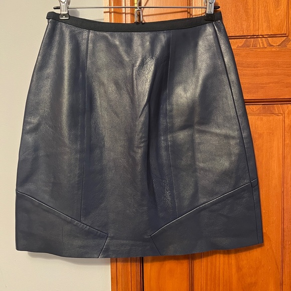 Sachin +Babi dark, navy leather mini skirt - Picture 1 of 5
